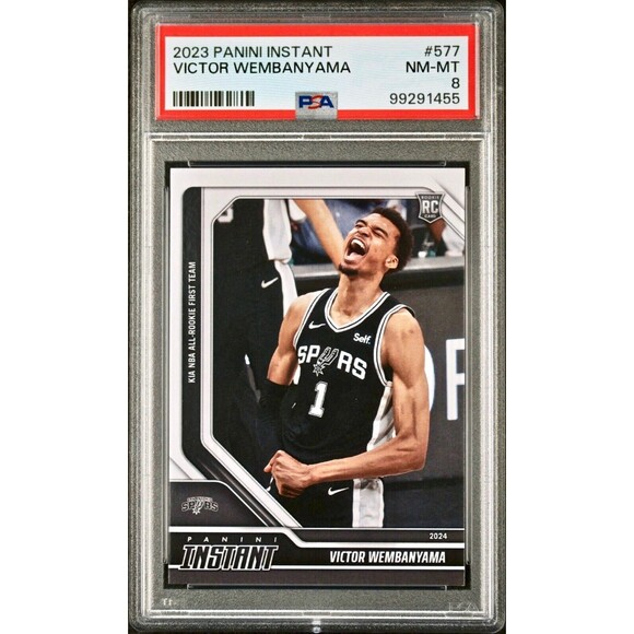 Victor Wembanyama 2023 Panini NBA All-Rookie 1st Team #577 Rookie Card PSA 8 - Picture 1 of 2